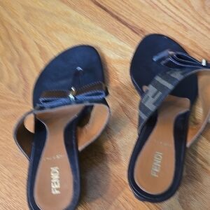 Fendi Black and Brown Women's Sandals